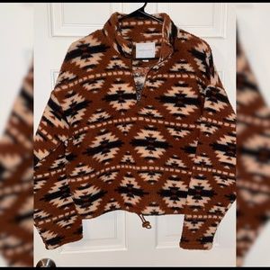 AE fuzzy Sherpa quarter zip sweatshirt